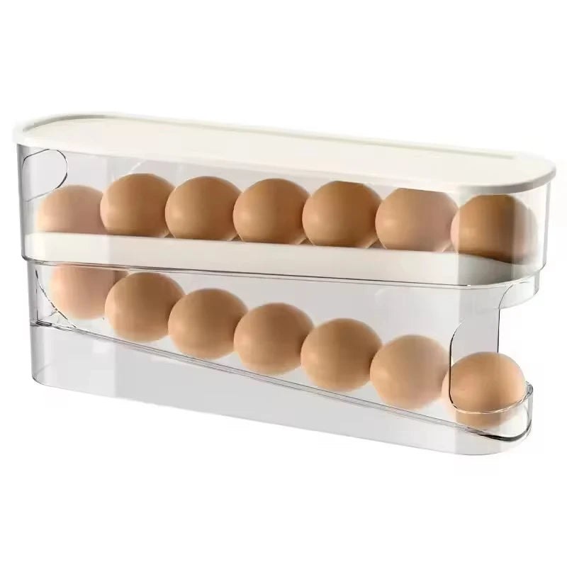 Dispensador de Huevos Rodante - Organizador de Nevera Doble Capa