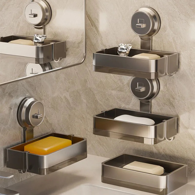 Jabonera de Pared con Ventosa y Gancho - Organizador Antigoteo