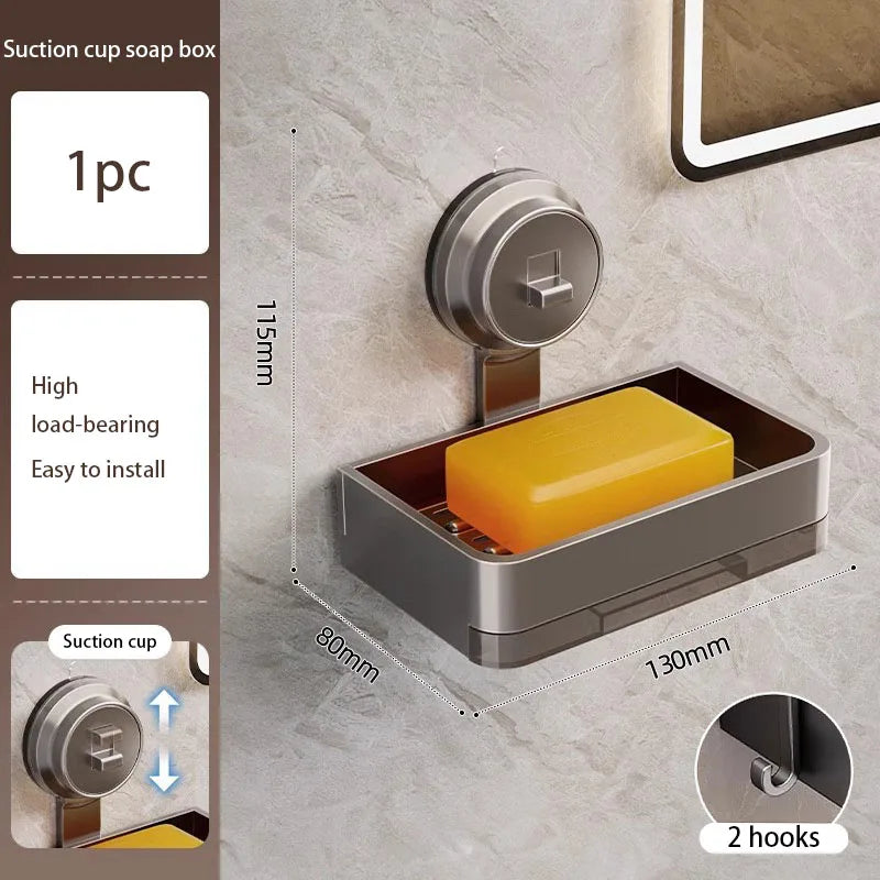 Jabonera de Pared con Ventosa y Gancho - Organizador Antigoteo