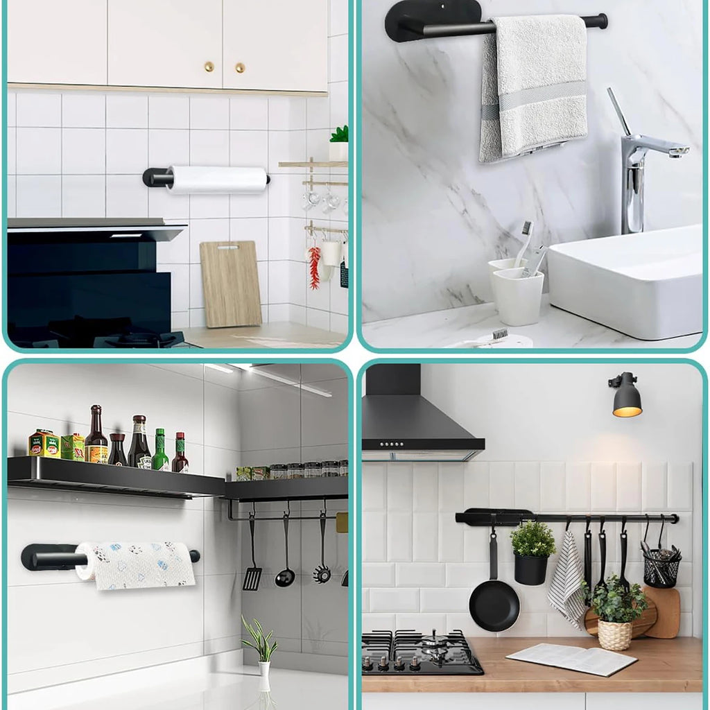 Portarrollos Adhesivo de Pared - Soporte para Papel de Cocina