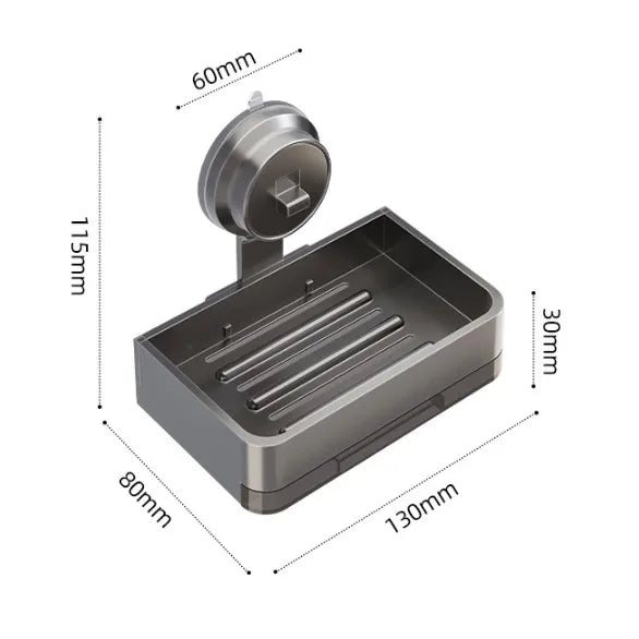 Jabonera de Pared con Ventosa y Gancho - Organizador Antigoteo