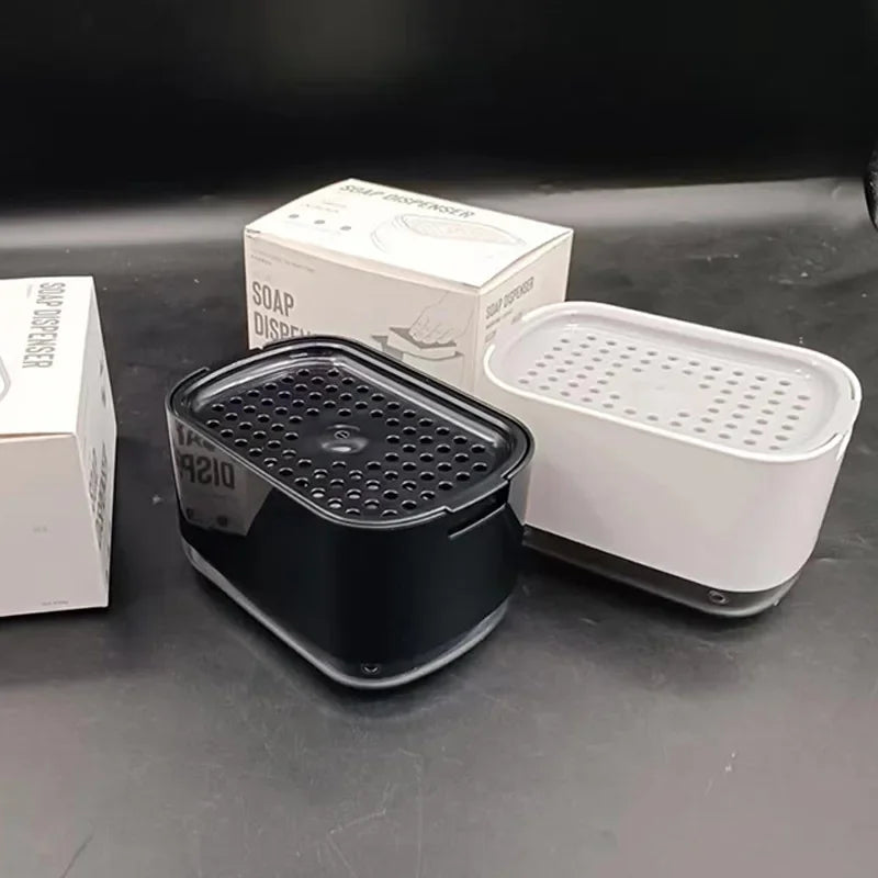 Soap Dispenser With Sponge Holder Cleaning Liquid Pump Dispenser