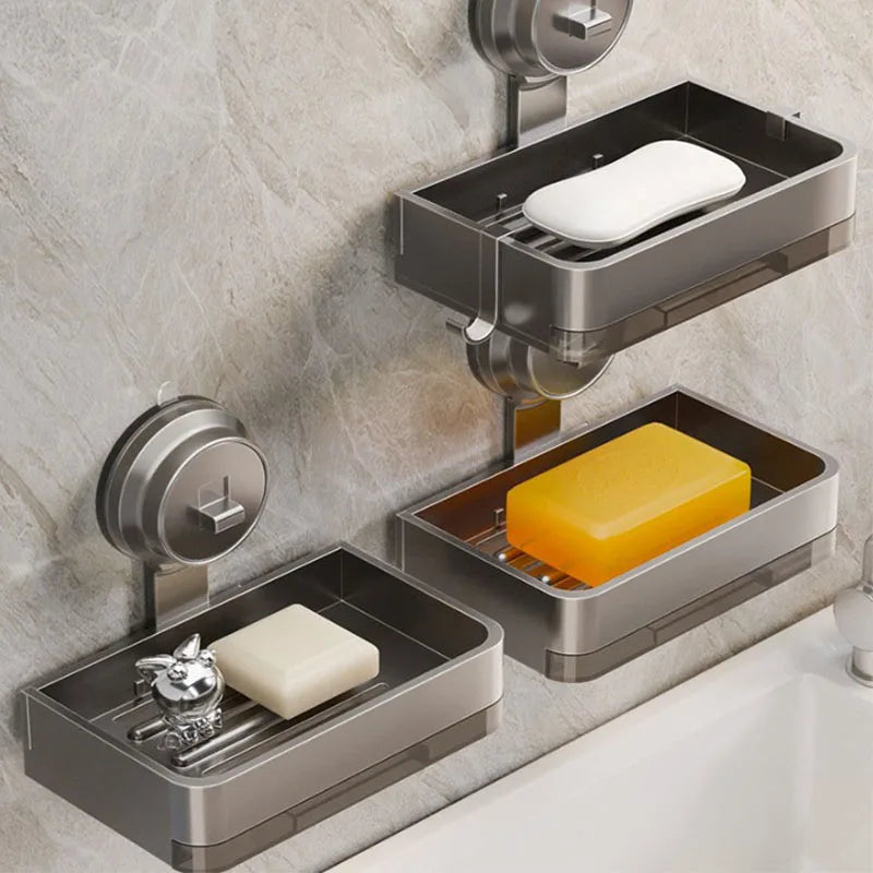 Jabonera de Pared con Ventosa y Gancho - Organizador Antigoteo