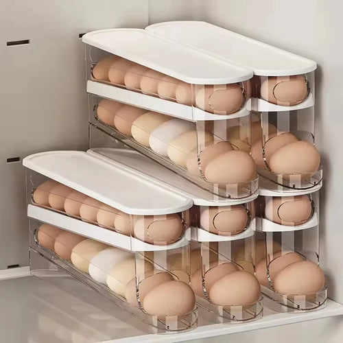 Dispensador de Huevos Rodante - Organizador de Nevera Doble Capa