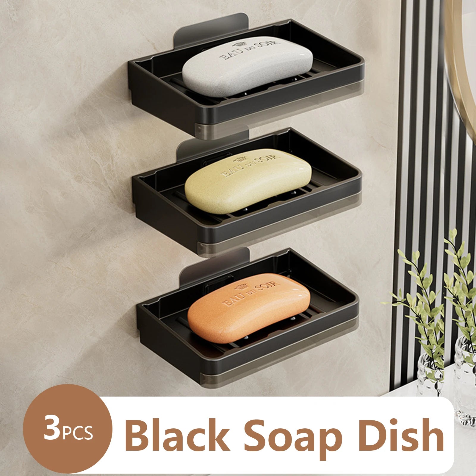 Wall Soap Dish Suction Cup for Bathroom Kitchen